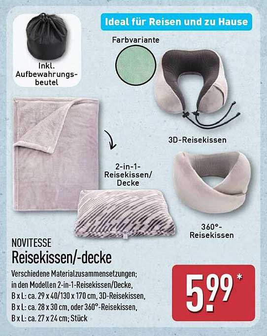 NOVITESSE Reise Kissen/-decke