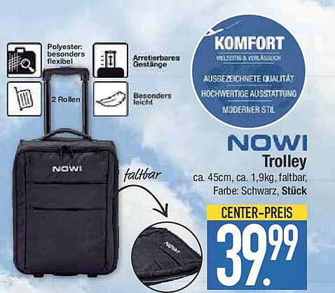 NOWI Trolley - Falttrolley in Schwarz