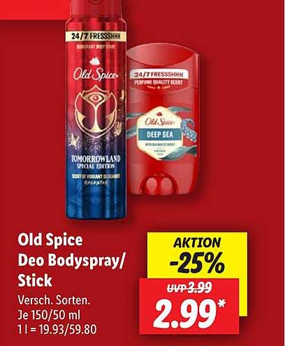 Old Spice Deo Bodyspray/Stick - Tomorrowland Special Edition
