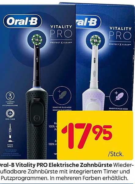 Oral-B Vitality PRO Elektrische Zahnbürste