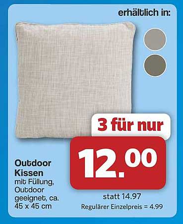 Outdoor Kissen mit Füllung, ca. 45 x 45 cm