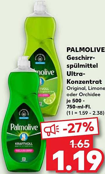 PALMOLIVE Geschirrspülmittel Ultra-Konzentrat Original, Limone oder Orchidee je 500 - 750-ml-Fl.