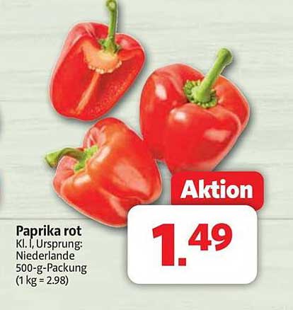 Paprika rot 500-g-Packung (Aktion)