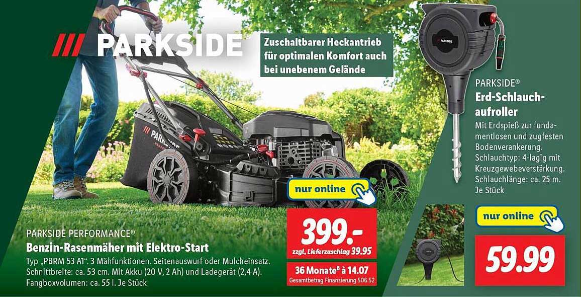 PARKSIDE Benzin-Rasenmäher mit Elektro-Start
