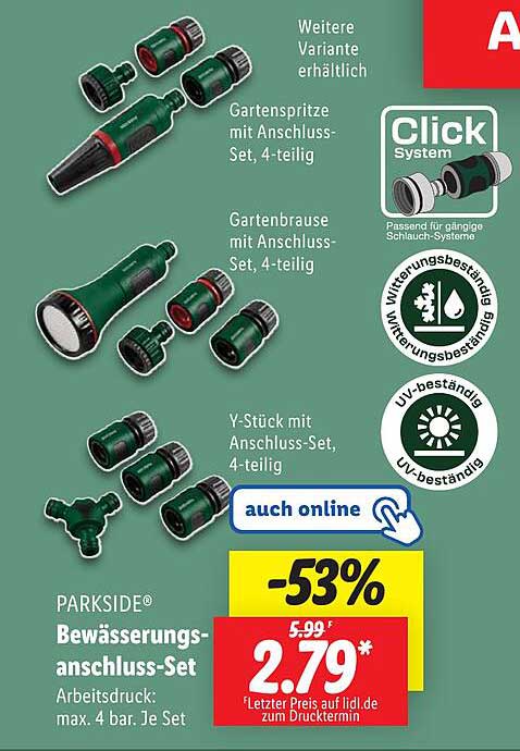PARKSIDE® Bewässerungsanschluss-Set, 4-teilig