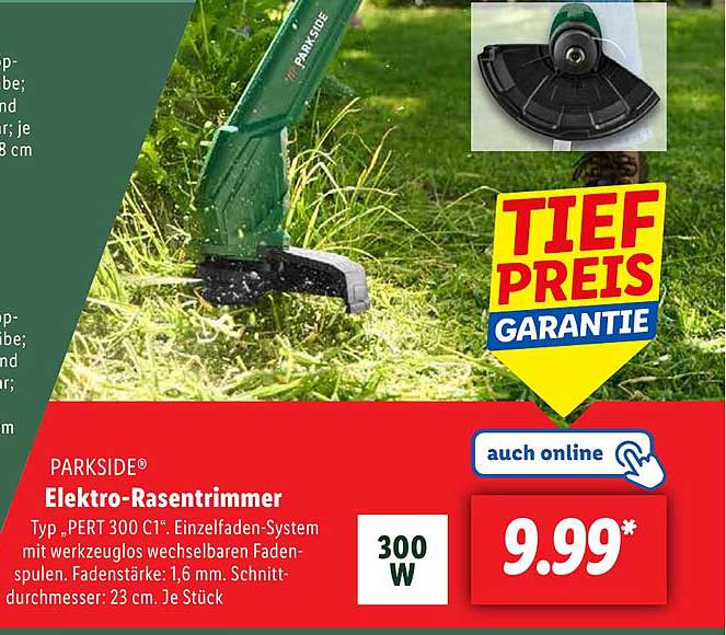 PARKSIDE Elektro-Rasentrimmer Typ „PERT 300 C1“ - 300 W