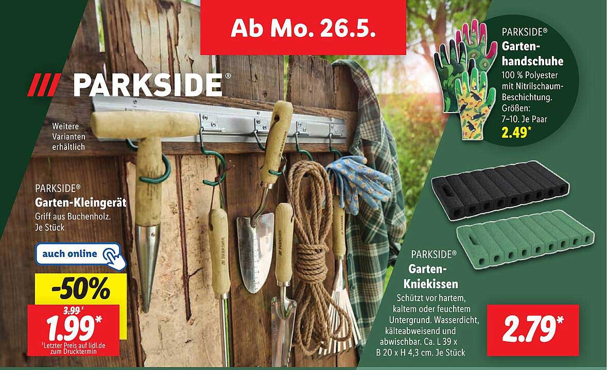 PARKSIDE Garten-Kleingerät, PARKSIDE Gartenhandschuhe, PARKSIDE Garten-Kniekissen