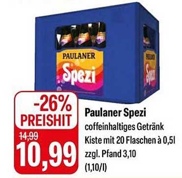 Paulaner Spezi Kiste mit 20 Flaschen à 0,5l