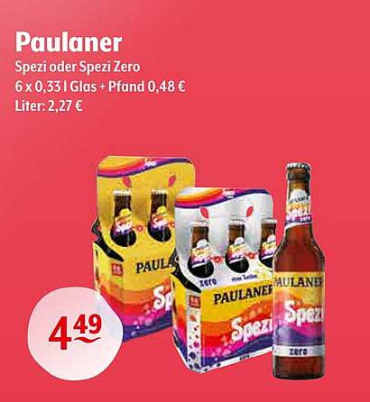 Paulaner Spezi oder Spezi Zero 6 x 0,33 l