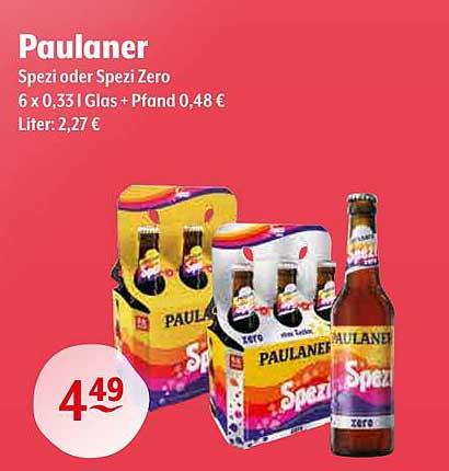 Paulaner Spezi oder Spezi Zero 6 x 0,33 l Glas