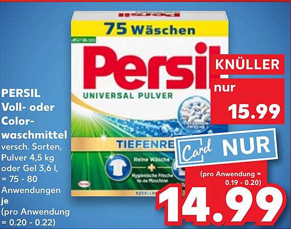 PERSIL Voll- oder Colorwaschmittel 4,5 kg oder Gel 3,6 l