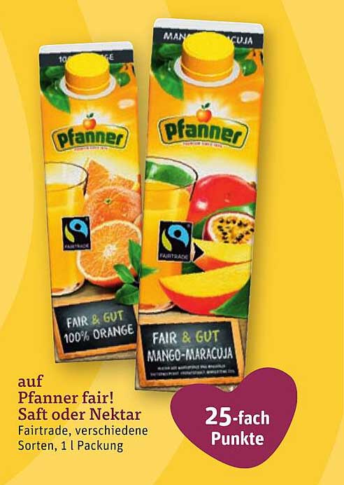 Pfanner fair! Saft oder Nektar, 1 l Packung