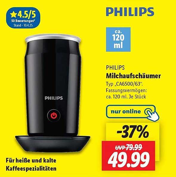 PHILIPS Milchaufschäumer Typ CA6500/63