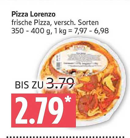 Pizza Lorenzo, frische Pizza, versch. Sorten