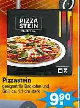 Pizzastein 38x38 cm geeignet für Backofen und Grill