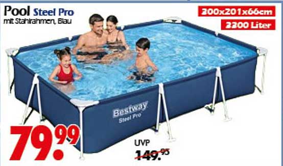 Pool Steel Pro mit Stahlrahmen, Blau