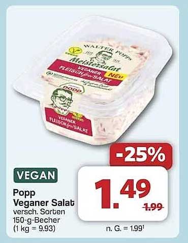 Popp Veganer Salat 150-g-Becher - Jetzt zum Sparpreis!