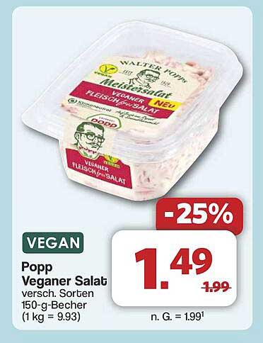 Popp Veganer Salat versch. Sorten 150-g-Becher