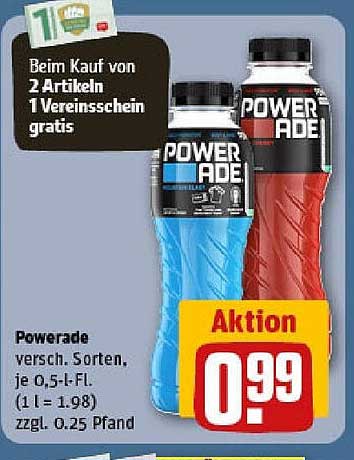 Powerade - verschiedene Sorten, 0,5-L-Flasche