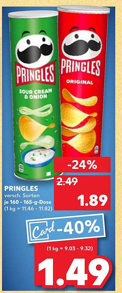 PRINGLES - Verschiedene Sorten je 160 - 165 g Dose
