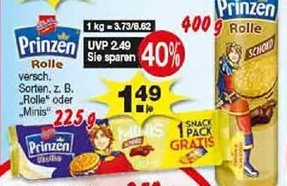 Prinzzen Rolle – verschiedene Sorten und 1 Snack Pack gratis