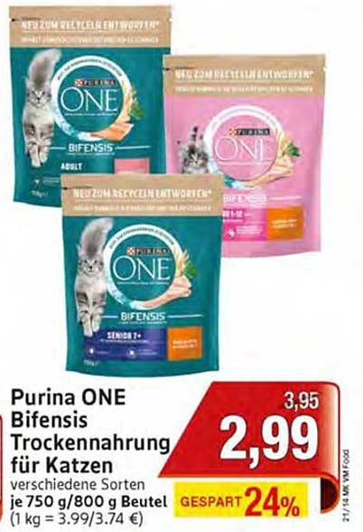 Purina ONE Bifensis Trockenfutter für Katzen