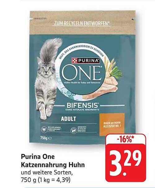 Purina One Katzennahrung Huhn, 750 g