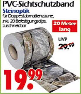 PVC-Sichtschutzband in Steinoptik - 20 Meter lang
