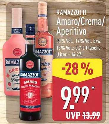 RAMAZZOTTI Amaro/Crema/Aperitivo 0,7 L