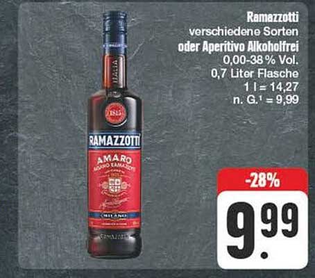 Ramazzotti - verschiedene Sorten oder Aperitivo alkoholfrei