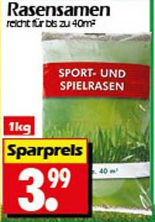 Rasensamen für Sport- und Spielrasen 1kg