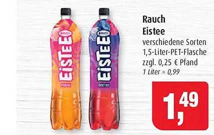 Rauch Eistee verschiedene Sorten 1,5-Liter-PET-Flasche
