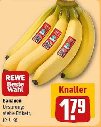 Rewe Beste Wahl Bananen - Knallerpreis 1,79 €