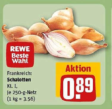 REWE Beste Wahl Schalotten Kl. I, je 250-g-Netz