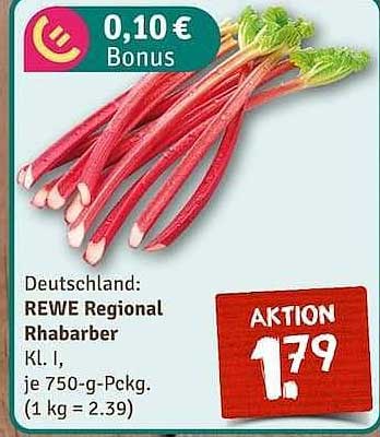 REWE Regional Rhabarber Kl. I, je 750-g-Pckg.