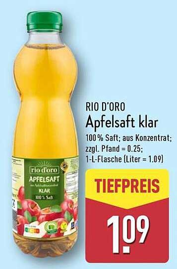 RIO D'ORO Apfelsaft klar 1-Liter-Flasche