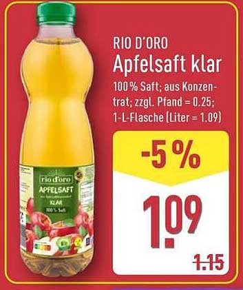 RIO D'ORO Apfelsaft klar 1L