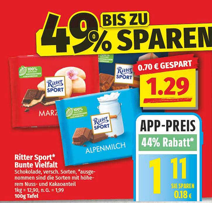 Ritter Sport* Bunte Vielfalt 100g Tafel