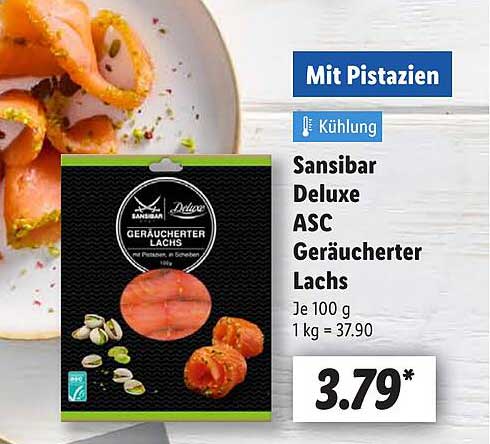 Sansibar Deluxe ASC Geräucherter Lachs mit Pistazien