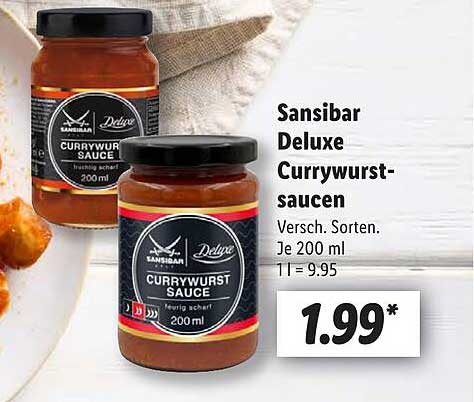 Sansibar Deluxe Currysaucen, 200 ml