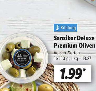 Sansibar Deluxe Premium Oliven - Verschiedene Sorten