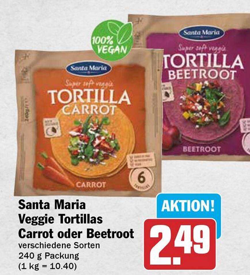Santa Maria Veggie Tortillas Carrot oder Beetroot