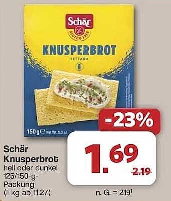 Schär Knusperbrot hell oder dunkel 125/150-g-Packung