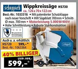 Scheppach Wippkreissäge HS730