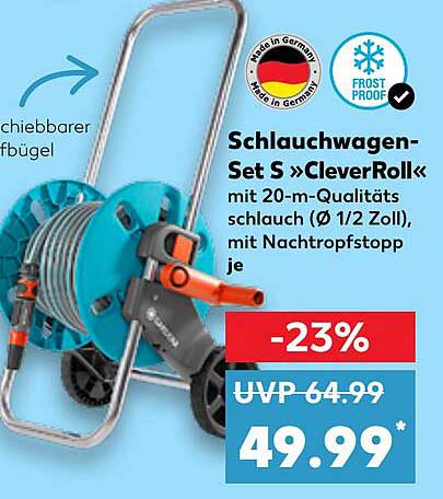 Schlauchwagen-Set S »CleverRoll« mit 20-m-Qualitäts schlauch (Ø 1/2 Zoll), mit Nachtropfstopp