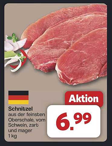 Schnitzel aus der feinsten Oberschale, vom Schwein, zart und mager