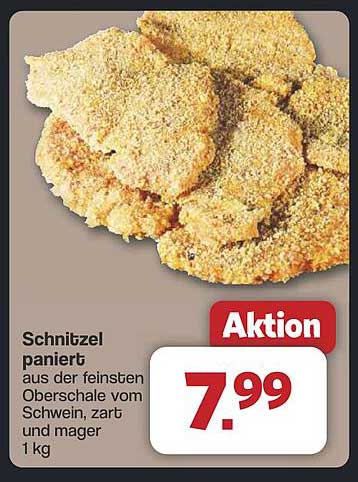 Schnitzel paniert aus der feinsten Oberschale vom Schwein, zart und mager, 1 kg