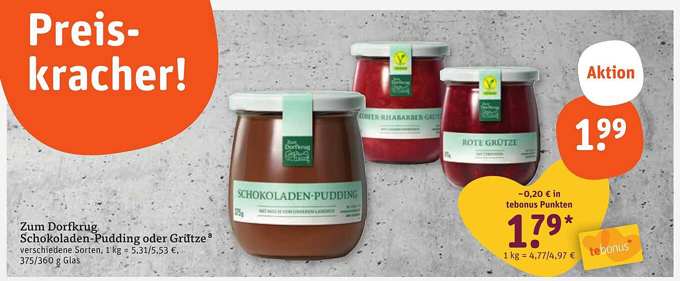 Schokoladen-Pudding oder Rote Grütze zum Dorfkrug