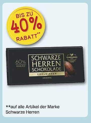 Schwarze Herren Schokolade - 60% Kakao Edelbitter