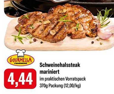 Schweinehalssteak mariniert im praktischen Vorratspack